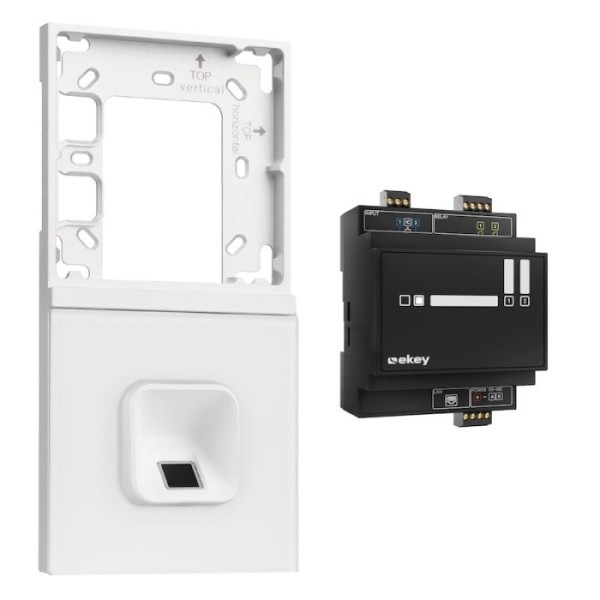 Loxone ekey xLine Fingerprintset Unterputzmontage, Montagerahmen 2-fach